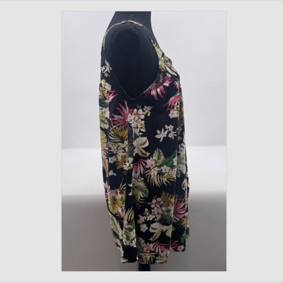 Rip Curl Dress Women XS Black Floral Sleeveless Tropical Rayon Short Beach - Picture 4 of 11